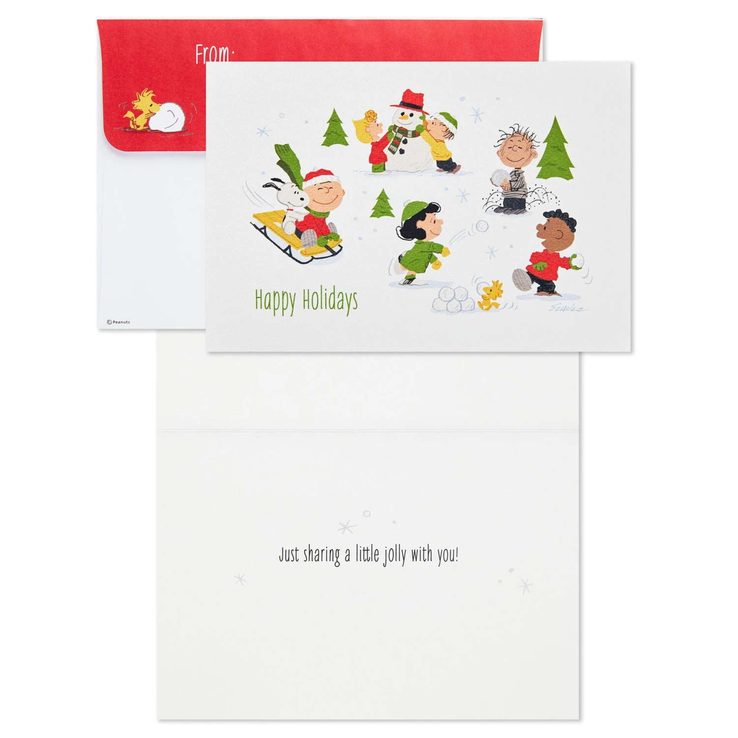 Hallmark Peanuts Jolly Snow Fun Boxed Christmas Cards, Pack Of 16 2 Hallmark Peanuts Jolly Snow Fun Boxed Christmas Cards, Pack Of 16 - Image 2