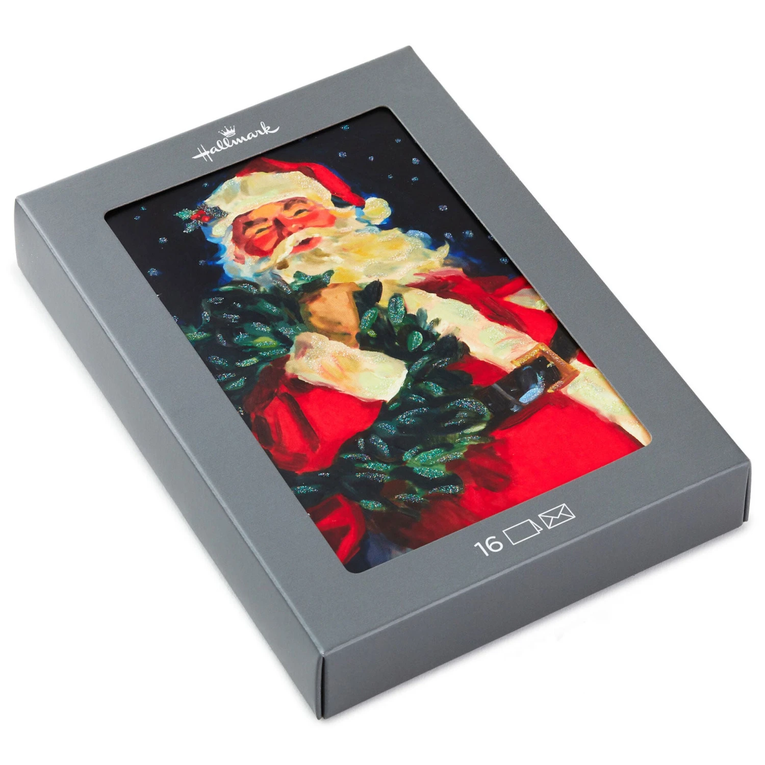 Hallmark Jolly Santa Claus Boxed Christmas Cards, Pack Of 16 1 Hallmark Jolly Santa Claus Boxed Christmas Cards, Pack Of 16