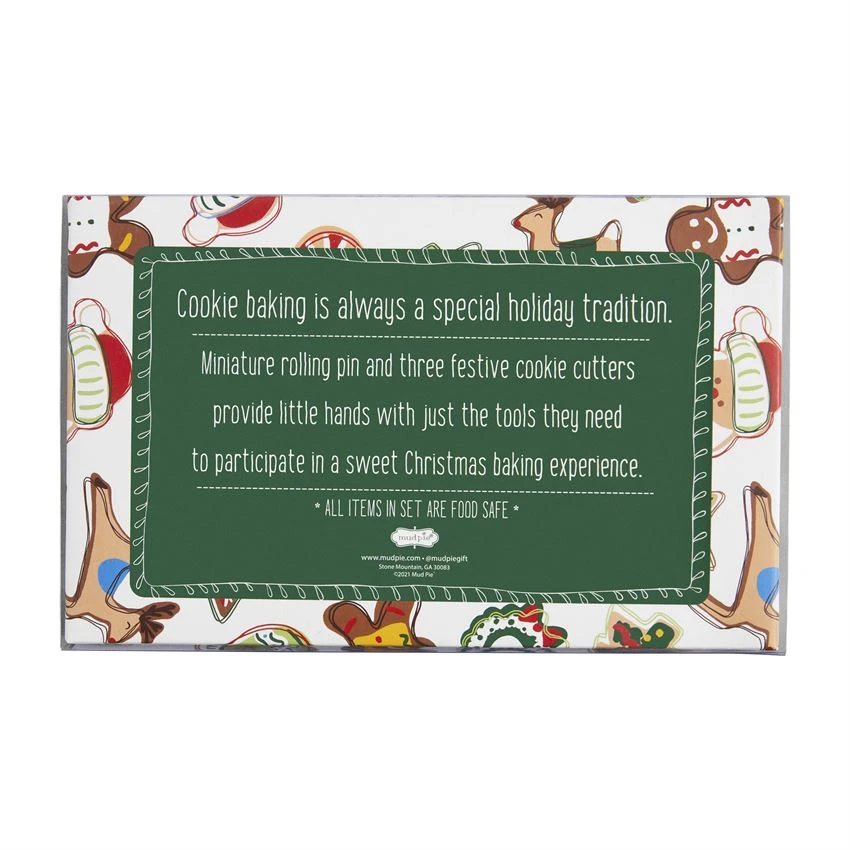 Green Christmas Cookie Cutters With Rolling Pin Set 2 Green Christmas Cookie Cutters With Rolling Pin Set - Image 2