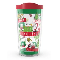 Christmas Peanuts™ Snoopy And Friends Be Merry, Be Festive, Be Bright, Be Cheerful, Be Dazzled, Be Giving 16 Oz. Tervis Tumbler With Lid