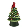 8.5" LED Green Christmas Tree With Bird Top