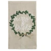 Merry & Bright Christmas Greenery Embroidered Tea Towel