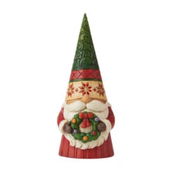 Jim Shore Christmas Gnome With Wreath Decorating Gnome And Hearth Figurine