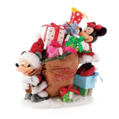 Disney Possible Dreams Mickey And Minnie's Christmas Eve Preparing The Deliver Presents Figurine
