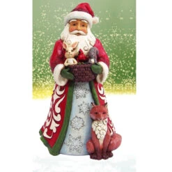Jim Shore By Enesco Santa With Animals And Basket Christmas Spirit Worth Sharing Figurine