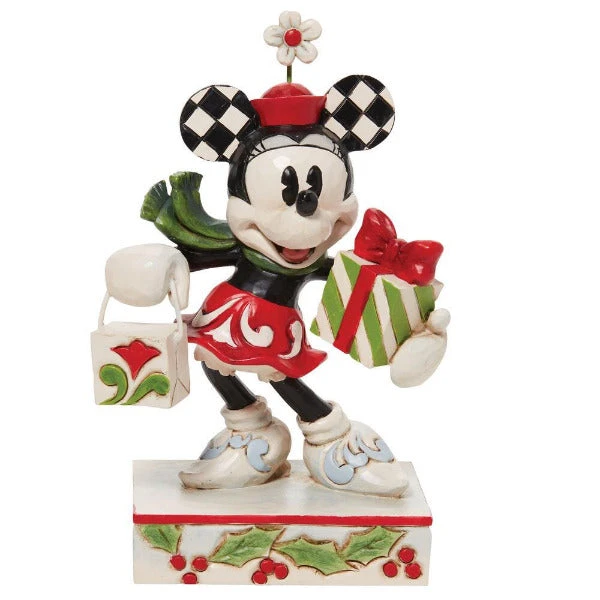 Disney Jim Shore Cheerful Festive Minnie Shopping For Christmas Presents Figurine 1 Disney Jim Shore Cheerful Festive Minnie Shopping For Christmas Presents Figurine