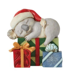 Jim Shore Mini Santa Koala Sleeping On Christmas Gifts Figurine