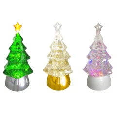Glitter Light Up Christmas Tree Water Dome, 8.5"