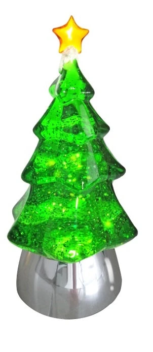 Glitter Light Up Christmas Tree Water Dome, 8.5" 4 Glitter Light Up Christmas Tree Water Dome, 8.5" - Image 4