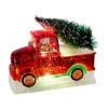 Light Up Holiday Red Truck With Christmas Tree Water Dome, 8"