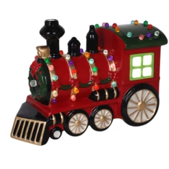 10.75" LED Light Up Ceramic Christmas Train