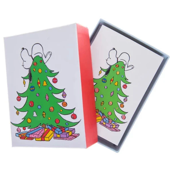 Snoopy As Christmas Tree Topper Assorted Petite Holiday Box Card 1 Snoopy As Christmas Tree Topper Assorted Petite Holiday Box Card