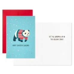 Monogram Shop -Monogram Shop Cozy Panda Bear Packaged Christmas Cards Pack of 5 1XPX1206 03