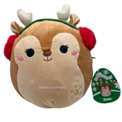 Christmas Squishmallow Darla The Reindeer With Snowflake And Earmuffs 5" Stuffed Plush By Kelly Toy