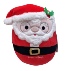 Christmas Squishmallow Nick The Santa With Glasses And Holly 5" Stuffed Plush By Kelly Toy