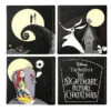 Disney The Nightmare Before Christmas Black Ceramic Coasters Set Of 4