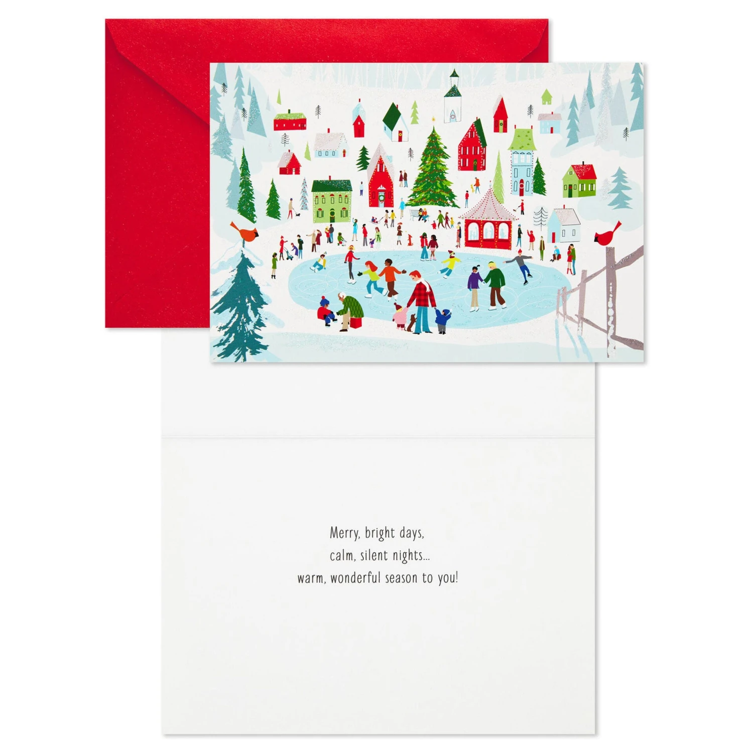 Hallmark Village Ice Skaters Boxed Christmas Cards, Pack Of 40 2 Hallmark Village Ice Skaters Boxed Christmas Cards, Pack Of 40 - Image 2