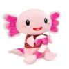 10.5" Pink Sitting Axolotl In Ugly Sweater Holding Candy Cane Christmas Stuffed Plush