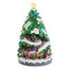15.7" Battery Operated Lighted Musical Christmas Tree With Moving Train