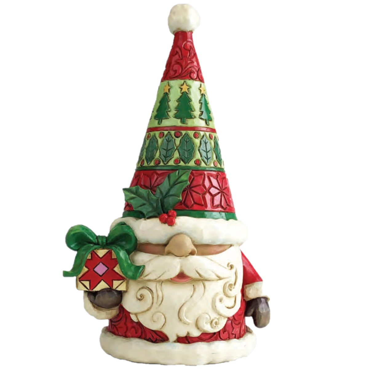 Jim Shore Christmas Gnome With Holding A Wrapped Gift "Just BeClause" Figurine 1 Jim Shore Christmas Gnome With Holding A Wrapped Gift "Just BeClause" Figurine