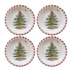 Spode Candy Cane Christmas Tree Lunch/Dessert Paper Plate Pack Of 8
