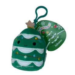 Christmas Squishmallow Johann The Evergreen Tree With Snow 3.5" Clip Stuffed Plush By Kelly Toy